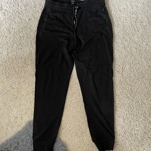 PINK black joggers with tie waist and tapered bottoms